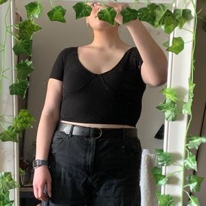 Brandy Melville Black Cropped Top